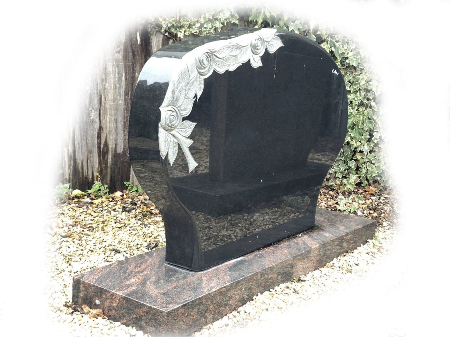 Grafsteen Zwart & Aurora Red graniet 60