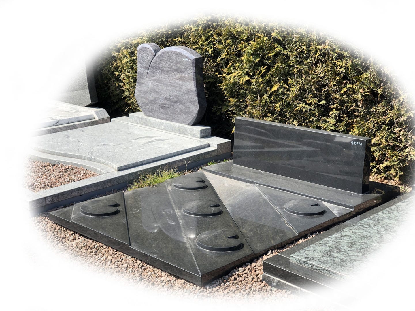 Grafsteen Zwart graniet 107