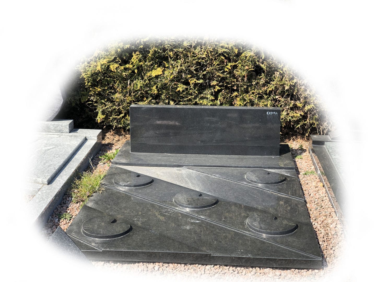 Grafsteen Zwart graniet 107