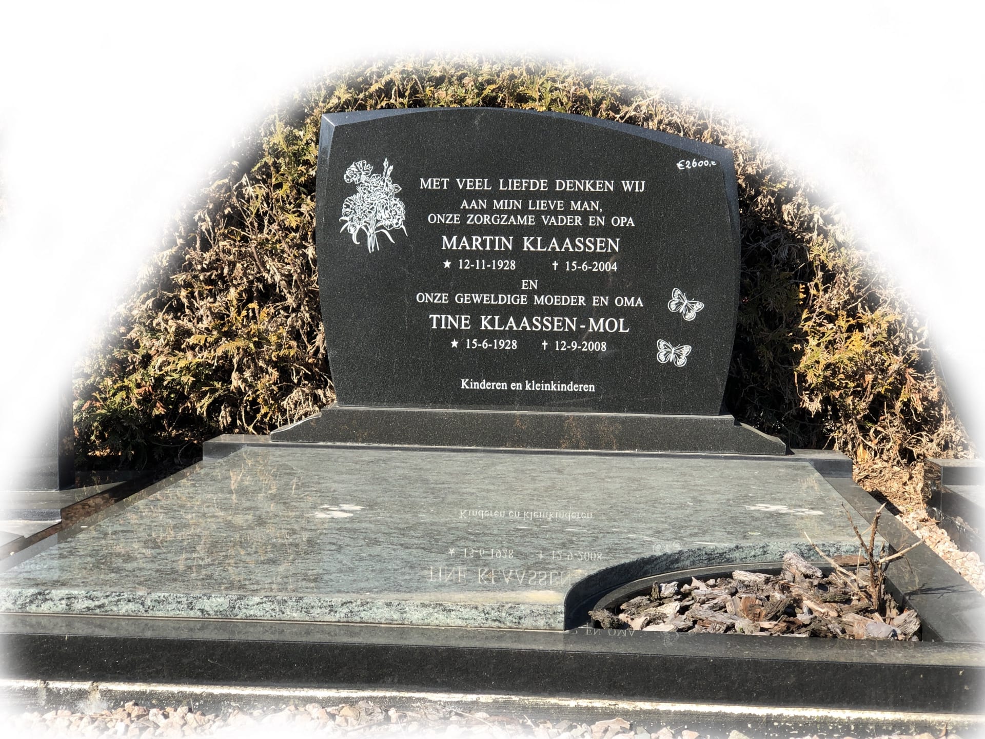 Grafsteen Olive Green graniet 40