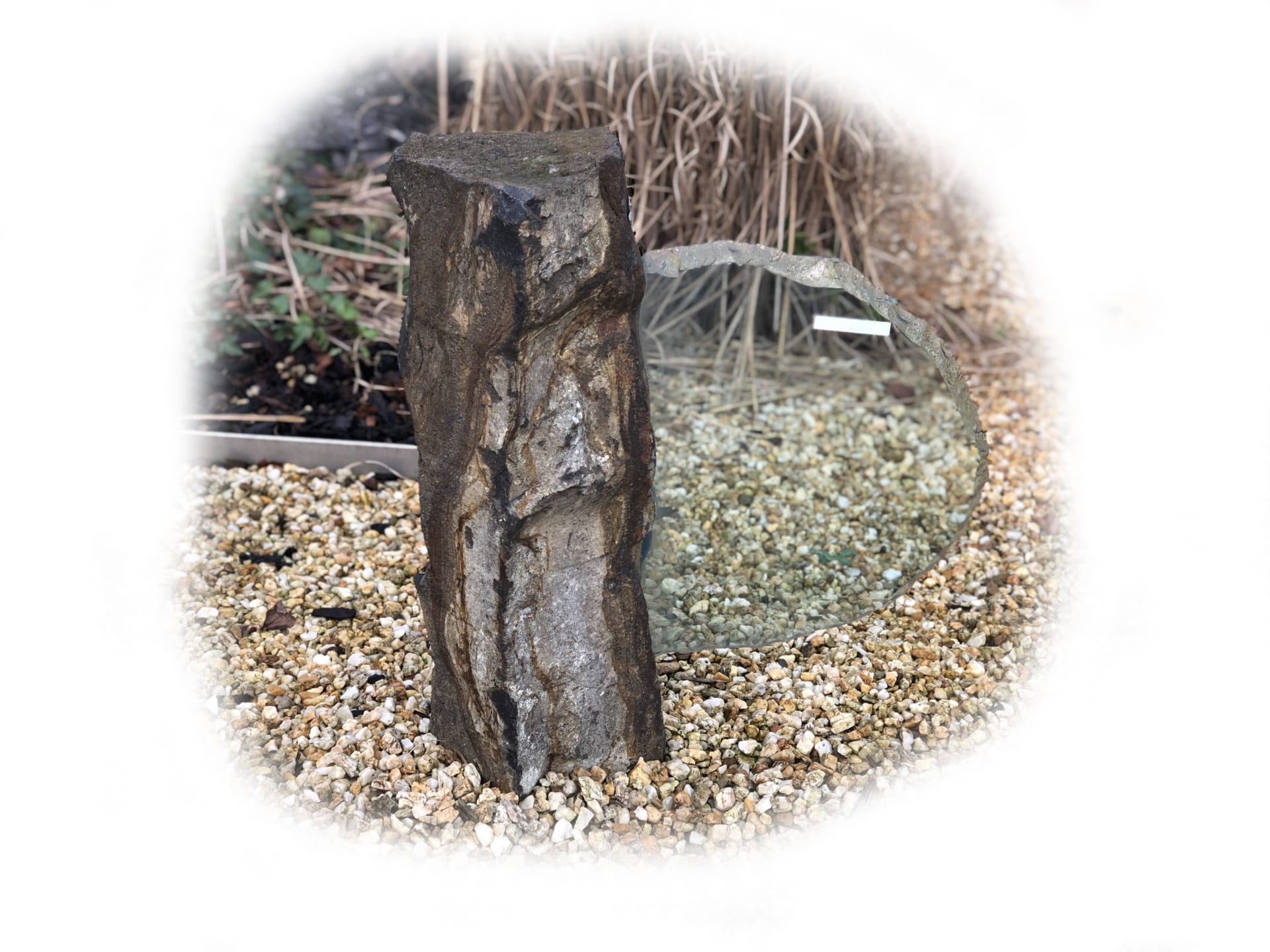 Basaltzuil met Glas 123